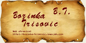 Božinka Trišović vizit kartica